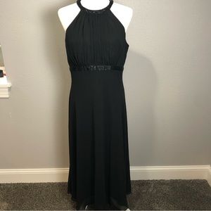 Evan-Picone black crepe and sequence dress. Size 12